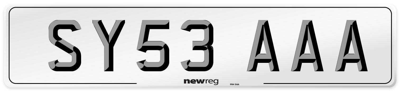 SY53 AAA Number Plate from New Reg